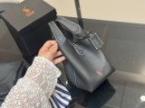 Original Polo Play Small Leather Tote Shoulder Bag Pebbled Full Grain