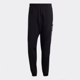 Men's Simple Embroidered Logo Trousers Black