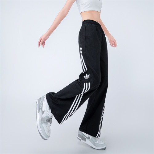 Women's Simple Embroidered Logo Trousers Black 7600