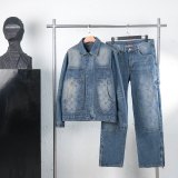5A Work Denim Jacket Jeans Suit Blue