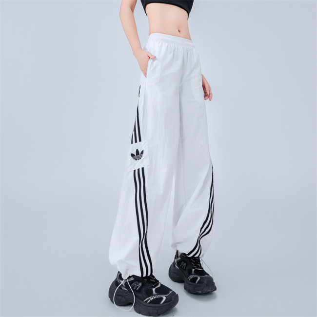 Women's Simple Embroidered Logo Trousers White 7600