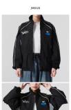 Men Women Embroidered Logo Jacket Black 8028
