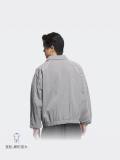 Men Women Embroidered Logo Jacket Grey 8034