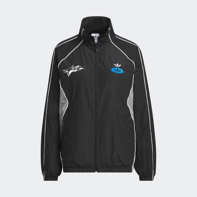 Men Women Embroidered Logo Jacket Black 8028