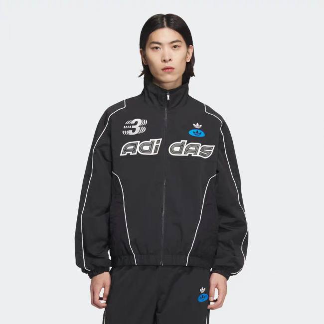 Men Women Embroidered Logo Jacket Black 8034