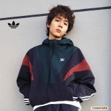 Men Women Simple Logo Hooded Jacket Black Green KC3125