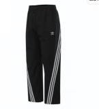 Men Women Simple Logo Pants Black KC3132