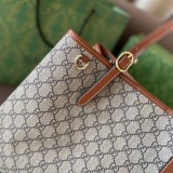 GG Emblem Tote Bag & Shoulder Bag Coated Canvas Adjustable Strap