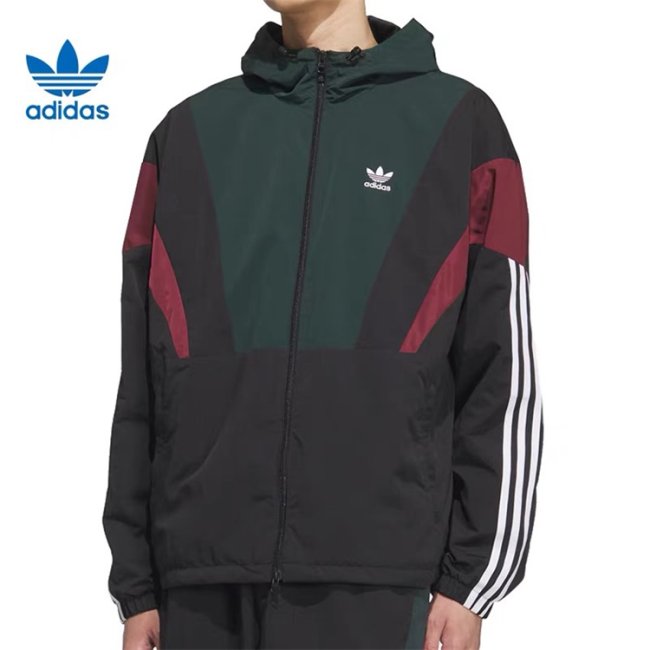 Men Women Simple Logo Hooded Jacket Black Green KC3125