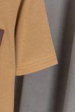 Original 25SS Cotton Simple T-shirt With Pocket Brown