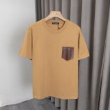 Original 25SS Cotton Simple T-shirt With Pocket Brown