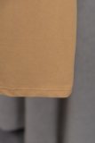 Original 25SS Cotton Simple T-shirt With Pocket Brown