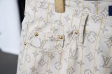 5A 25SS Jacquard Logo Denim Shorts Beige