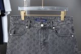 5A 25SS Jacquard Logo Denim Shorts Grey