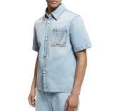 5A 25SS Short Sleeve Denim Shirt Blue
