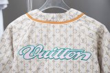 LV x Nigo Leather Baseball 25SS Denim Shirt Beige