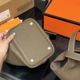 Original Women's Picotin Lock 22 Clemence Tote Handbag 18 Etoupe H060991CK18