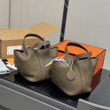 Original Women's Picotin Lock 22 Clemence Tote Handbag 18 Etoupe H060991CK18