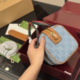 Original Marmont Mini GG Shoulder Bag Luxury Leather Crossbody Bag Blue 859975