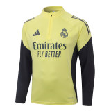 2526 Real Madrid Half-Zip Training Tracksuit Lime Grey