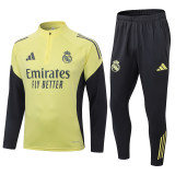 2526 Real Madrid Half-Zip Training Tracksuit Lime Grey
