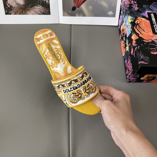 5A Maiolica Embroidered Logo Women's Slippers Yellow