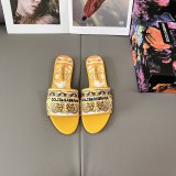 5A Maiolica Embroidered Logo Women's Slippers Yellow