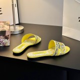 Original Maiolica Embroidered Logo Women's Slippers Yellow