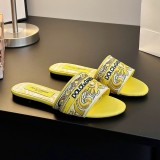 Original Maiolica Embroidered Logo Women's Slippers Yellow