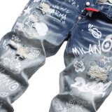 5A Ripped Wash Bro Graffiti Jeans