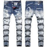 5A Ripped Wash Bro Graffiti Jeans