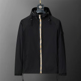 Men's Lightweight Breathable Waterproof Hooded Outdoor Jacket Zip Up Coat with Pocket Nylon Windbreaker 56020