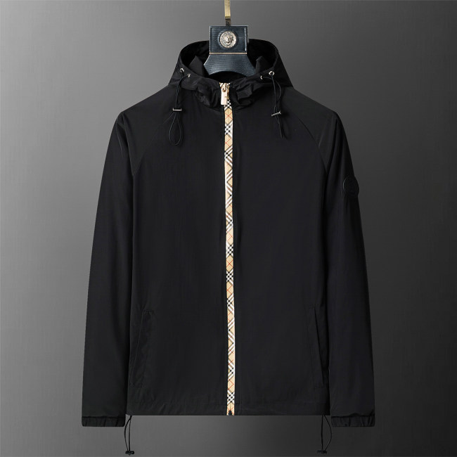 Men's Lightweight Breathable Waterproof Hooded Outdoor Jacket Zip Up Coat with Pocket Nylon Windbreaker 56020