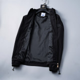Men's Lightweight Breathable Waterproof Hooded Outdoor Jacket Zip Up Coat with Pocket Nylon Windbreaker 56020