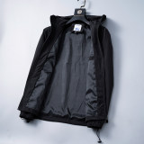 Men's Lightweight Breathable Waterproof Hooded Outdoor Jacket Zip Up Coat with Pocket Nylon Windbreaker 56026