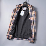 Men's Lightweight Breathable Waterproof Hooded Outdoor Jacket Zip Up Coat with Pocket Nylon Windbreaker 56023