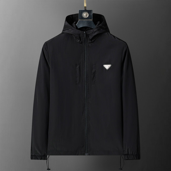 Men's Lightweight Breathable Waterproof Hooded Outdoor Jacket Zip Up Coat with Pocket Nylon Windbreaker 56001