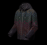 Men's Lightweight Breathable Waterproof Hooded Outdoor Jacket Zip Up Coat with Pocket Nylon Windbreaker 56016