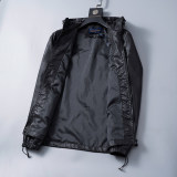 Men's Lightweight Breathable Waterproof Hooded Outdoor Jacket Zip Up Coat with Pocket Nylon Windbreaker 56018