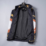Men's Lightweight Breathable Waterproof Hooded Outdoor Jacket Zip Up Coat with Pocket Nylon Windbreaker 56015