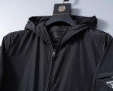 Men's Lightweight Breathable Waterproof Hooded Outdoor Jacket Zip Up Coat with Pocket Nylon Windbreaker 56004