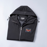Men's Lightweight Breathable Waterproof Hooded Outdoor Jacket Zip Up Coat with Pocket Nylon Windbreaker 56038
