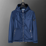 Men's Lightweight Breathable Waterproof Hooded Outdoor Jacket Zip Up Coat with Pocket Nylon Windbreaker 33014