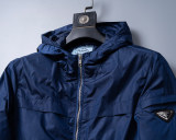 Men's Lightweight Breathable Waterproof Hooded Outdoor Jacket Zip Up Coat with Pocket Nylon Windbreaker 33014