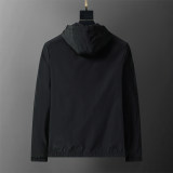 Men's Lightweight Breathable Waterproof Hooded Outdoor Jacket Zip Up Coat with Pocket Nylon Windbreaker 56038