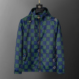 Men's Lightweight Breathable Waterproof Hooded Outdoor Jacket Zip Up Coat with Pocket Nylon Windbreaker 56035