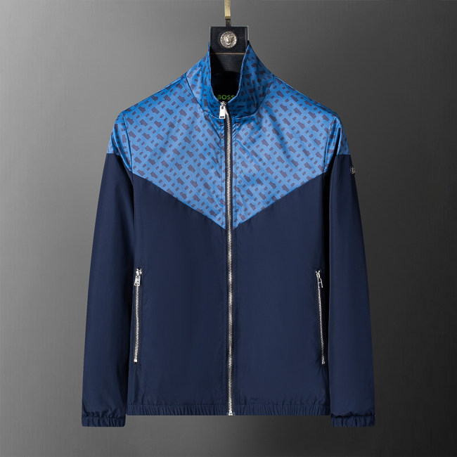 Men's Jacket, Lightweight Casual Stadium Packable Wind and Water Resistant Jacket Nylon Windbreaker Coat with Pocket 56013