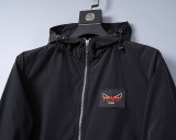 Men's Lightweight Breathable Waterproof Hooded Outdoor Jacket Zip Up Coat with Pocket Nylon Windbreaker 56038