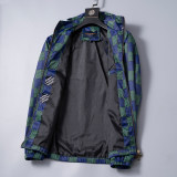 Men's Lightweight Breathable Waterproof Hooded Outdoor Jacket Zip Up Coat with Pocket Nylon Windbreaker 56035