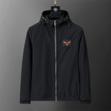 Men's Lightweight Breathable Waterproof Hooded Outdoor Jacket Zip Up Coat with Pocket Nylon Windbreaker 56038